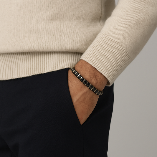 Gunmetal Ceramic & Stainless Steel Bracelet