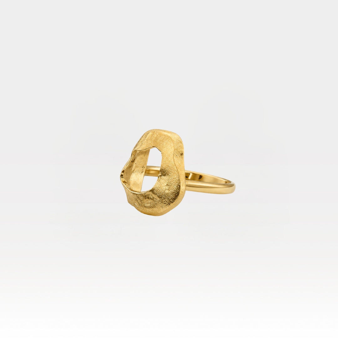 Textured Gold Cutout Ring