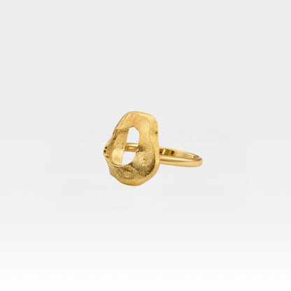 Textured Gold Cutout Ring