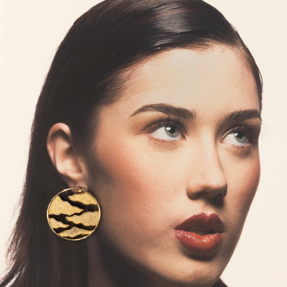 Women’s statement stud earrings in 18k gold – bold round gold earrings by House of Kiash