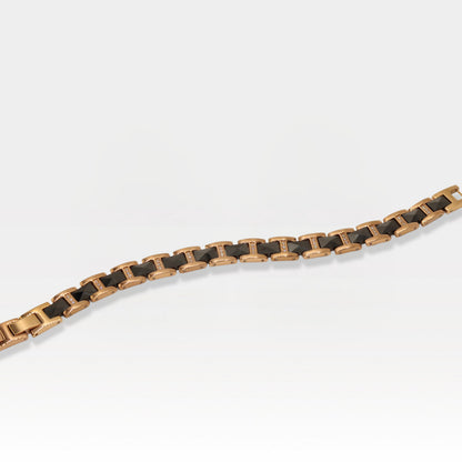 Rose Gold & Black Ceramic CZ Link Bracelet