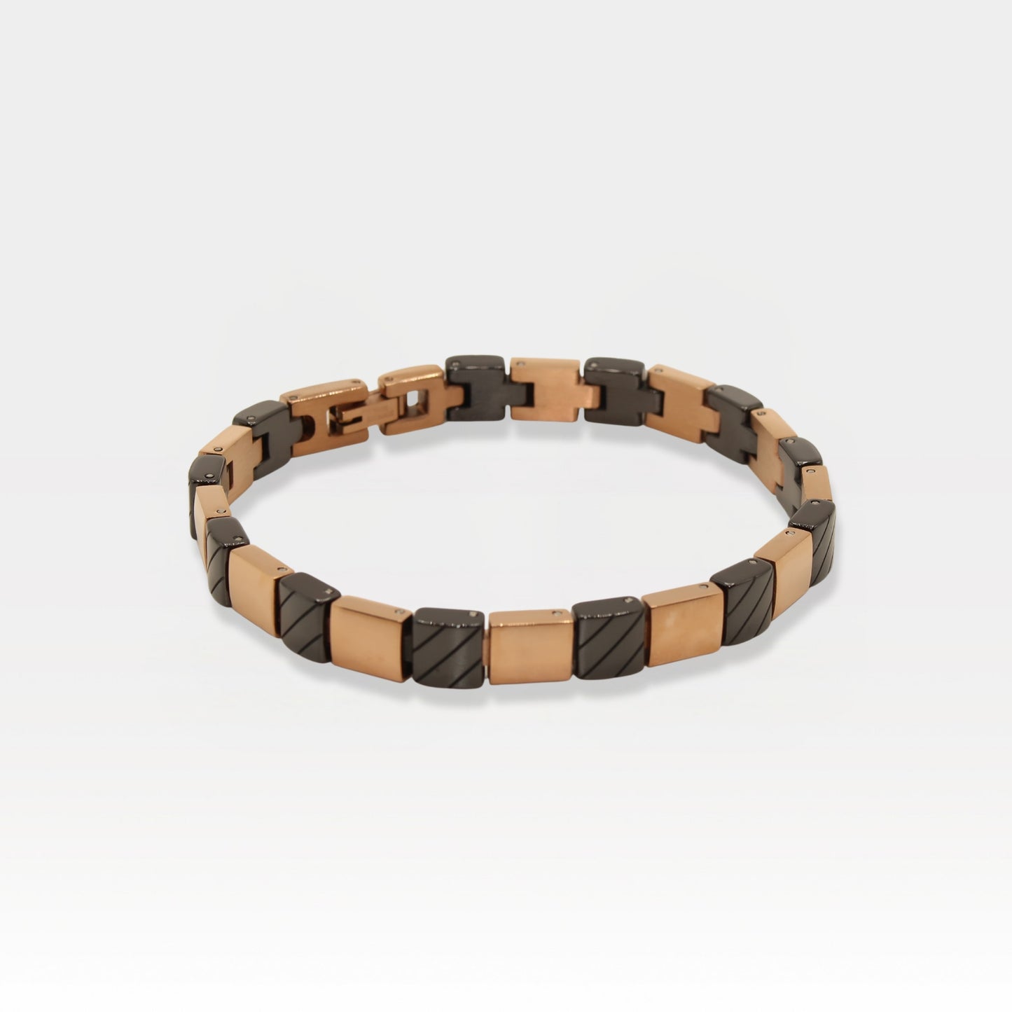 Rose Gold & Textured Black Ceramic Bracelet