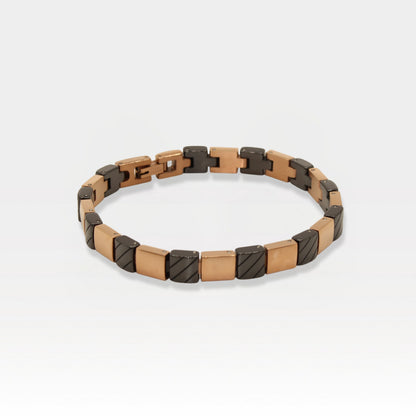 Rose Gold & Textured Black Ceramic Bracelet