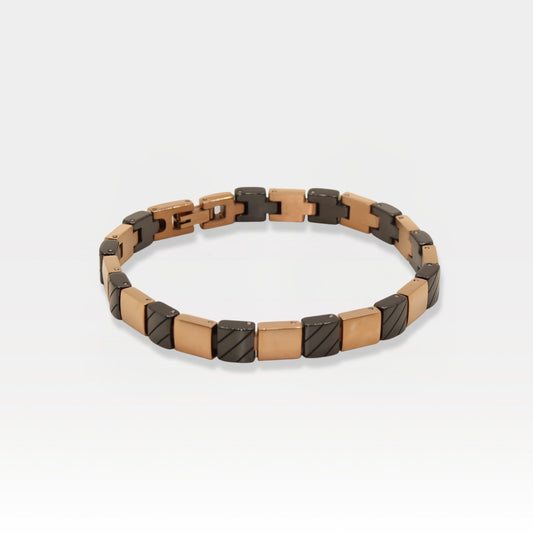 Rose Gold & Textured Black Ceramic Bracelet