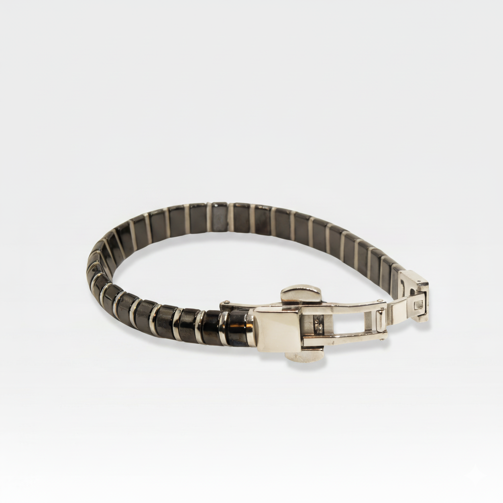 Gunmetal Ceramic & Stainless Steel Bracelet