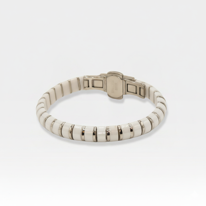 White Ceramic & Stainless Steel Bracelet