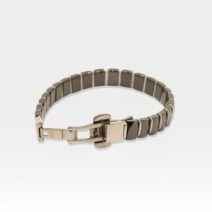 Faceted Black Ceramic & Stainless Steel Bracelet