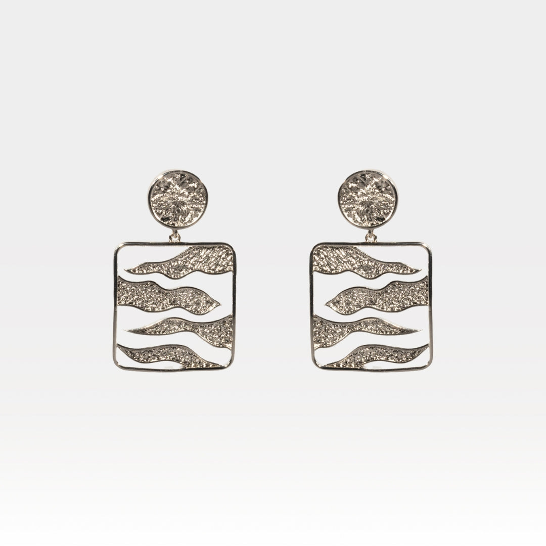 Silver variation of Altitude earrings – lightweight and sculptural
