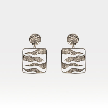 Silver variation of Altitude earrings – lightweight and sculptural